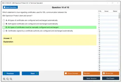 IBM C1000-051 IBM Spectrum Protect V8.1.8 Technical Specialist Practice test exam simulator test engine exam Prep practice test questions answers Image 10