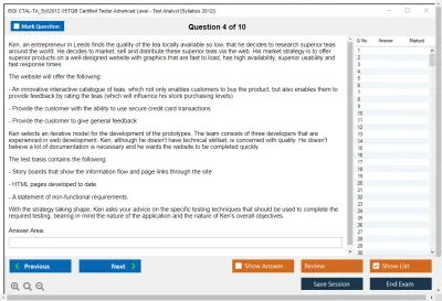 iSQI CTAL-TA_Syll2012 ISTQB Certified Tester Advanced Level - Test Analyst [Syllabus 2012] Practice test exam simulator test engine exam Prep practice test questions answers Image 4