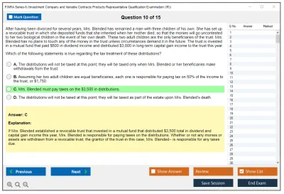 FINRA Series-6 Investment Company and Variable Contracts Products Representative Qualification Examination (IR) Practice test exam simulator test engine exam Prep practice test questions answers Image 10
