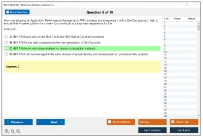 IBM C1000-017 IBM Cloud Solutions Architect v3 Practice test exam simulator test engine exam Prep practice test questions answers Image 8