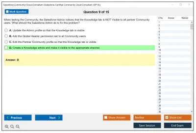 Salesforce Community-Cloud-Consultant Salesforce Certified Community Cloud Consultant Practice test exam simulator test engine exam Prep practice test questions answers Image 9