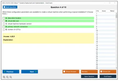 VCE 210-010 VCE Vblock™ Systems Deployment and Implementation - Core Exam Practice test exam simulator test engine exam Prep practice test questions answers Image 4