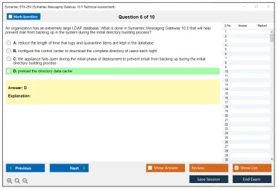 Symantec ST0-250 Symantec Messaging Gateway 10.5 Technical Assessment Practice test exam simulator test engine exam Prep practice test questions answers Image 6