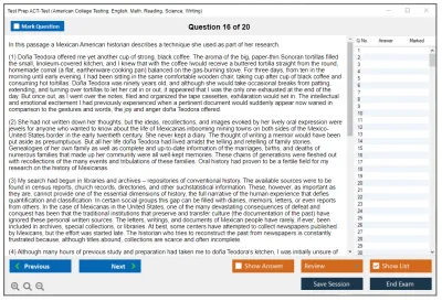 Test Prep ACT-Test American College Testing: English, Math, Reading, Science, Writing Practice test exam simulator test engine exam Prep practice test questions answers Image 16