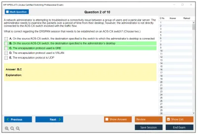 HP HPE6-A73 Aruba Certified Switching Professional Exam Practice test exam simulator test engine exam Prep practice test questions answers Image 2