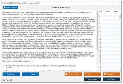Test Prep ASSET Short Placement Tests Developed by ACT Practice test exam simulator test engine exam Prep practice test questions answers Image 11