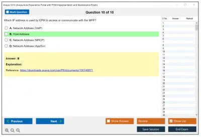 Avaya 3314 Avaya Aura Experience Portal with POM Implementation and Maintenance Exam Practice test exam simulator test engine exam Prep practice test questions answers Image 10
