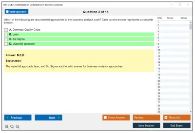 IIBA CCBA Certification of Capability in Business Analysis (CCBA) Practice test exam simulator test engine exam Prep practice test questions answers Image 3