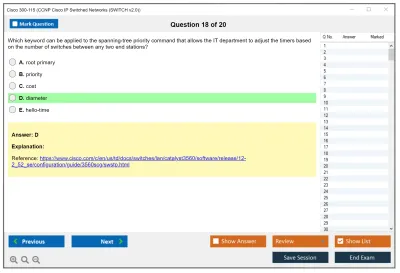 Cisco 300-115 CCNP Cisco IP Switched Networks (SWITCH v2.0) Practice test exam simulator test engine exam Prep practice test questions answers Image 18