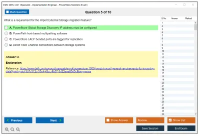 EMC DES-1221 Specialist - Implementation Engineer PowerStore Solutions Version 1.0 Practice test exam simulator test engine exam Prep practice test questions answers Image 5