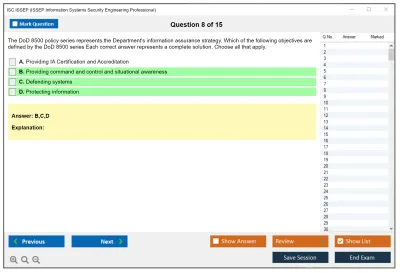 ISC2 ISSEP ISSEP Information Systems Security Engineering Professional Practice test exam simulator test engine exam Prep practice test questions answers Image 8