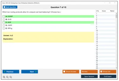 Cisco 300-420 Designing Cisco Enterprise Networks (ENSLD) Practice test exam simulator test engine exam Prep practice test questions answers Image 7