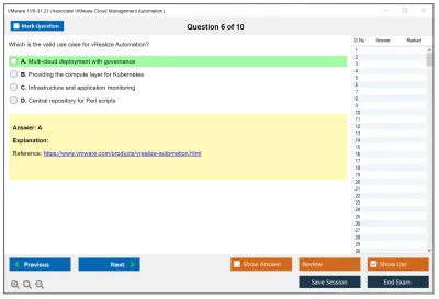 VMware 1V0-31.21 Associate VMware Cloud Management and Automation Practice test exam simulator test engine exam Prep practice test questions answers Image 6