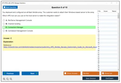 HP HPE0-J68 HPE Storage Solutions Practice test exam simulator test engine exam Prep practice test questions answers Image 8