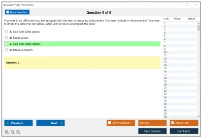 Microsoft 77-881 Word 2010 Practice test exam simulator test engine exam Prep practice test questions answers Image 5