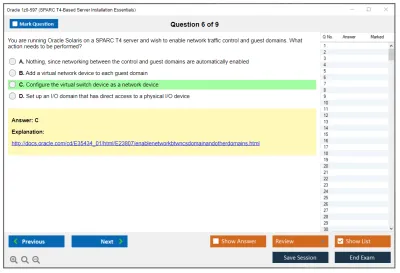 Oracle 1z0-597 SPARC T4-Based Server Installation Essentials Practice test exam simulator test engine exam Prep practice test questions answers Image 6