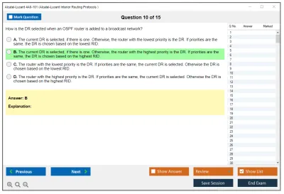 Alcatel-Lucent 4A0-101 Alcatel-Lucent Interior Routing Protocols and High Availability Practice test exam simulator test engine exam Prep practice test questions answers Image 10
