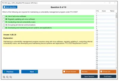 PCI SSC qpa_n QPA_NQualified PIN Assessor (QPA New) Practice test exam simulator test engine exam Prep practice test questions answers Image 8