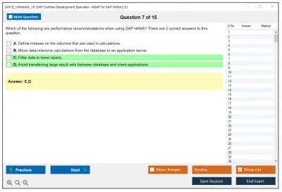 SAP E_HANAAW_16 SAP Certified Development Specialist - ABAP for SAP HANA 2.0 Practice test exam simulator test engine exam Prep practice test questions answers Image 7