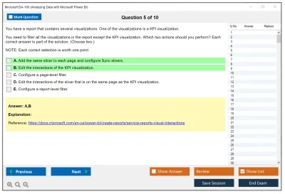 Microsoft DA-100 Analyzing Data with Microsoft Power BI Practice test exam simulator test engine exam Prep practice test questions answers Image 5