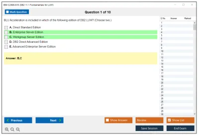IBM C2090-616 DB2 11.1 Fundamentals for LUW Practice test exam simulator test engine exam Prep practice test questions answers Image 1