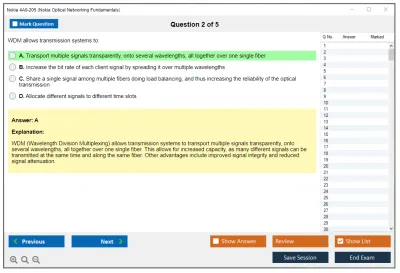 Nokia 4A0-205 Nokia Optical Networking Fundamentals Practice test exam simulator test engine exam Prep practice test questions answers Image 2