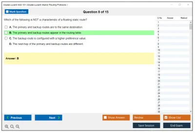Alcatel-Lucent 4A0-101 Alcatel-Lucent Interior Routing Protocols and High Availability Practice test exam simulator test engine exam Prep practice test questions answers Image 8