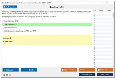 Exin ISMP Information Security Management Professional based on ISO/IEC 27001 Practice test exam simulator test engine exam Prep practice test questions answers Image 1