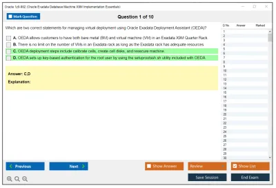 Oracle 1z0-902 Oracle Exadata Database Machine X9M Implementation Essentials Practice test exam simulator test engine exam Prep practice test questions answers Image 1