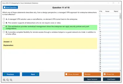 Cisco 200-310 Designing  for Cisco Internetwork Solutions Practice test exam simulator test engine exam Prep practice test questions answers Image 11