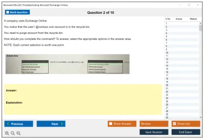 Microsoft MS-220 Troubleshooting Microsoft Exchange Online Practice test exam simulator test engine exam Prep practice test questions answers Image 2