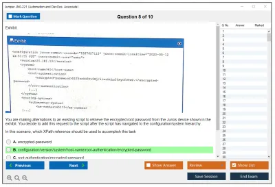 Juniper JN0-221 Automation and DevOps, Associate Practice test exam simulator test engine exam Prep practice test questions answers Image 8
