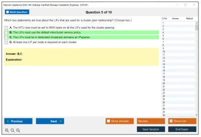 Network Appliance NS0-184 NetApp Certified Storage Installation Engineer - ONTAP Practice test exam simulator test engine exam Prep practice test questions answers Image 5