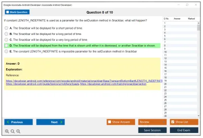 Google Associate-Android-Developer Google Developers Certification - Associate Android Developer (Kotlin and Java Exam) Practice test exam simulator test engine exam Prep practice test questions answers Image 8
