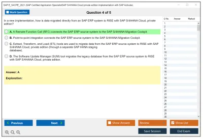 SAP E_S4CPE_2021 SAP Certified Application SpecialistSAP S/4HANA Cloud private edition implementation with SAP Activate Practice test exam simulator test engine exam Prep practice test questions answers Image 4