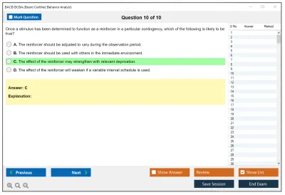 BACB BCBA Board Certified Behavior Analyst Practice test exam simulator test engine exam Prep practice test questions answers Image 10