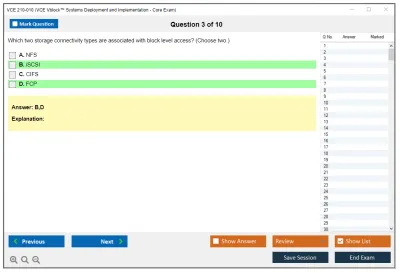 VCE 210-010 VCE Vblock™ Systems Deployment and Implementation - Core Exam Practice test exam simulator test engine exam Prep practice test questions answers Image 3