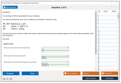 Microsoft 98-381 Introduction to Programming Using Python Practice test exam simulator test engine exam Prep practice test questions answers Image 3