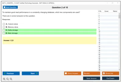 SAP C_HANATEC_15 SAP Certified Technology Associate - SAP HANA 2.0 (SPS03) Practice test exam simulator test engine exam Prep practice test questions answers Image 2