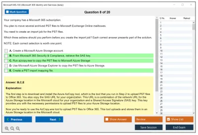 Microsoft MS-100 Microsoft 365 Identity and Services Practice test exam simulator test engine exam Prep practice test questions answers Image 8