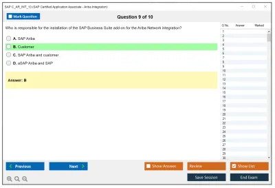 SAP C_AR_INT_13 SAP Certified Application Associate - Ariba Integration Practice test exam simulator test engine exam Prep practice test questions answers Image 9