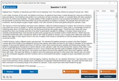 Test Prep PSAT-Test Preliminary Scholastic Aptitude Test: Math, Reading Practice test exam simulator test engine exam Prep practice test questions answers Image 7