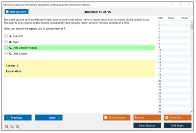 Salesforce Advanced-Administrator Salesforce Certified Advanced Administrator Practice test exam simulator test engine exam Prep practice test questions answers Image 12