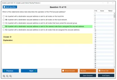 Alcatel-Lucent 4A0-101 Alcatel-Lucent Interior Routing Protocols and High Availability Practice test exam simulator test engine exam Prep practice test questions answers Image 13