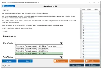 Microsoft 70-778 Analyzing and Visualizing Data with Microsoft Power BI Practice test exam simulator test engine exam Prep practice test questions answers Image 4