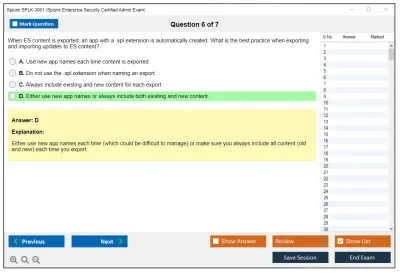 Splunk SPLK-3001 Splunk Enterprise Security Certified Admin Exam Practice test exam simulator test engine exam Prep practice test questions answers Image 6