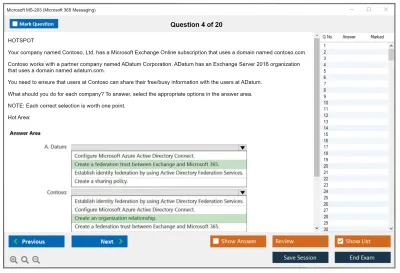 Microsoft MS-203 Microsoft 365 Messaging Practice test exam simulator test engine exam Prep practice test questions answers Image 4