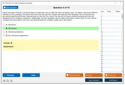 CIW 1D0-610 CIW Web Foundations Associate Practice test exam simulator test engine exam Prep practice test questions answers Image 4