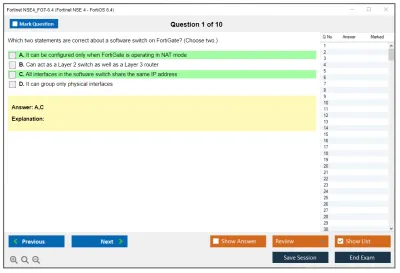 Fortinet NSE4_FGT-6.4 Fortinet NSE 4 - FortiOS 6.4 Practice test exam simulator test engine exam Prep practice test questions answers Image 1