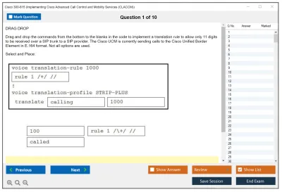 Cisco 300-815 Implementing Cisco Advanced Call Control and Mobility Services (CLACCM) Practice test exam simulator test engine exam Prep practice test questions answers Image 1